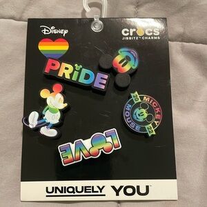 5 Pc Crocs Authentic Jibbitz Charms Disney Mickey Mouse Pride Pack Love Rainbow